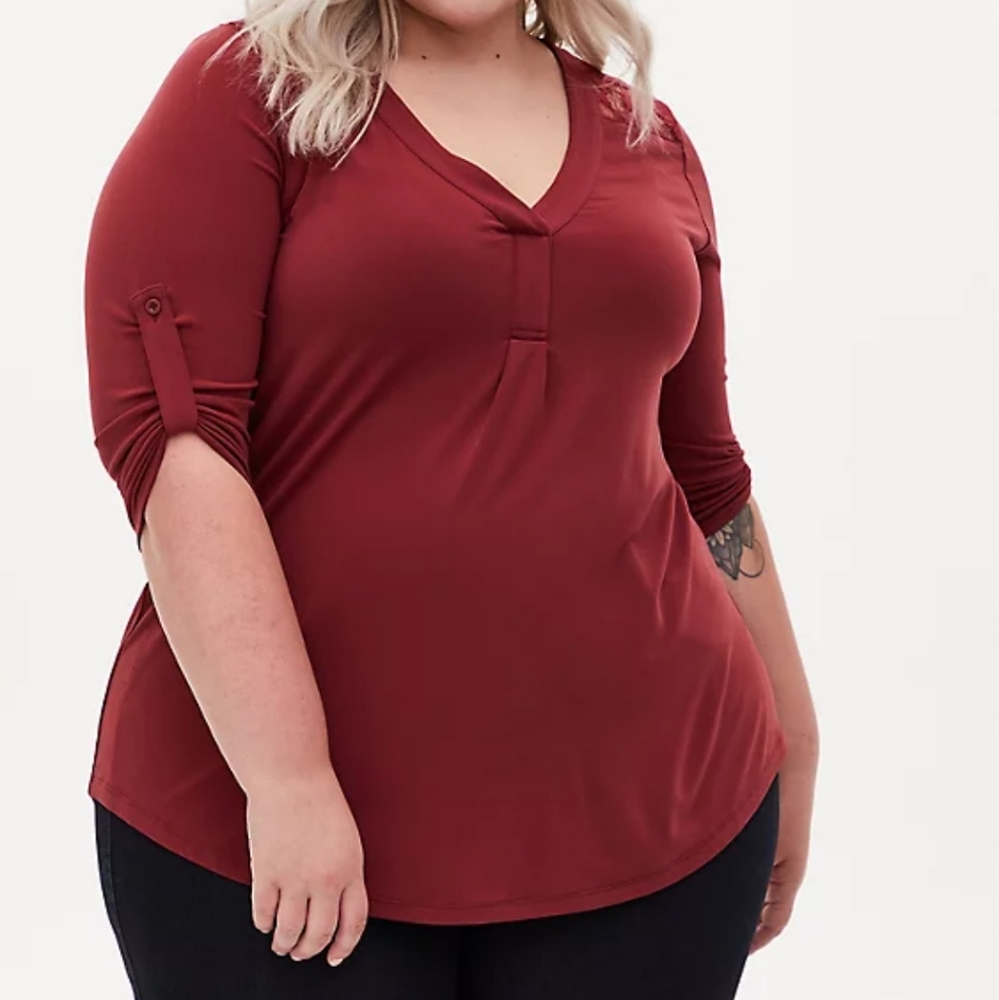 Torrid Dark Red Knit Lace Back Harper